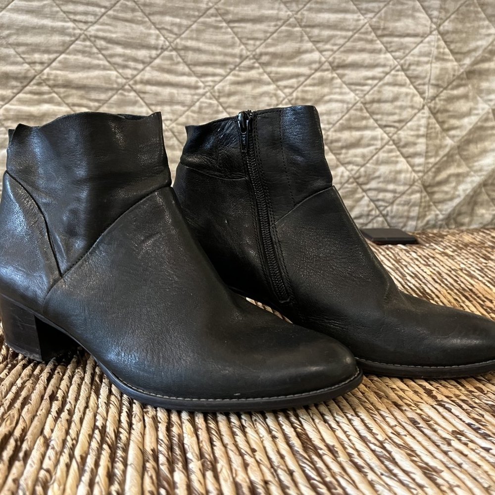 Paul Green Echt Leder Black Suede Genuine Leather Ankle Bootie Size US 8